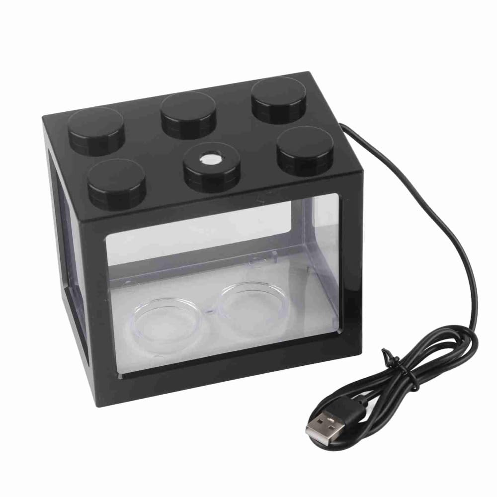 Mini USB LED Aquarium Fish Bowl Plastic Tank with White Light Y990917