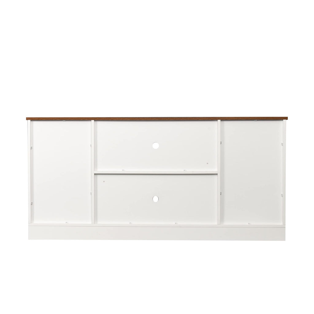 Sliding Barn Door Wood TV Stand with Adjustable Shelves T946