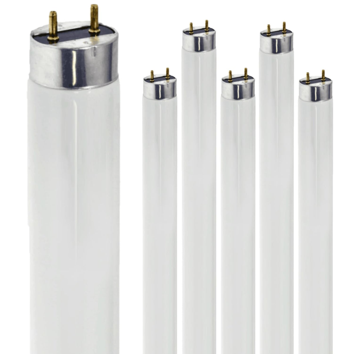 24 Inch T8 Fluorescent Tube Light Bulb 17W 5000K 1230 Lumen G13 Bi-Pin Base Pack of 6 D947