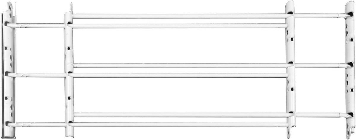 White 3-Bars Adjustable Width Window Safety Guard N94122