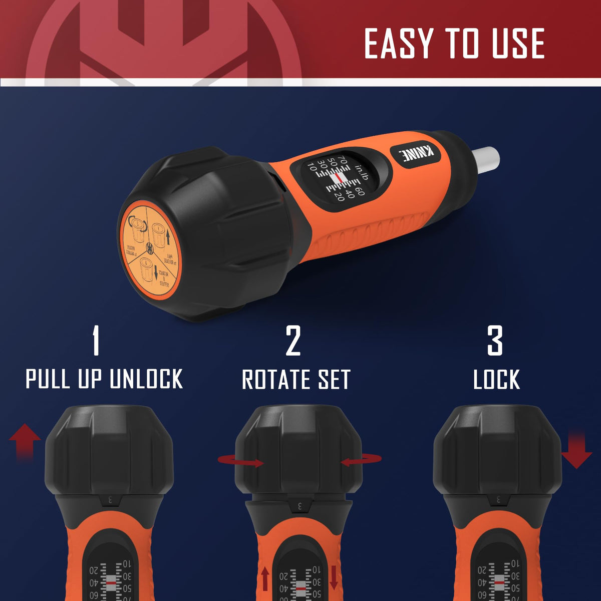 Torque Screwdriver Wrench Set 10-70 Inch Pounds 21 Hex Bits Orange H128