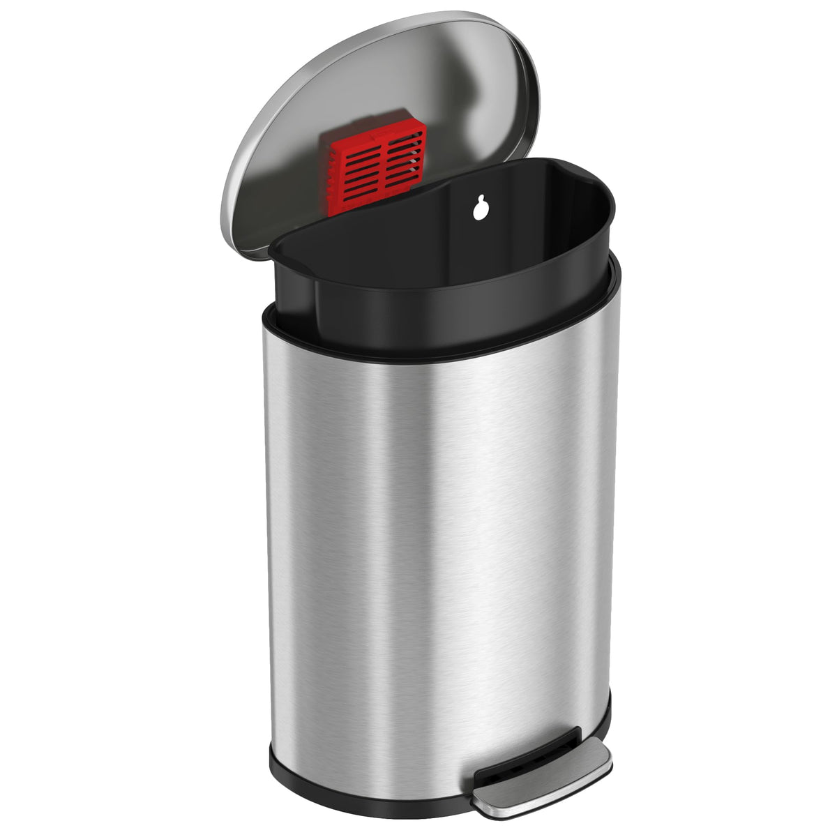 50L Stainless Steel Step Trash Can with Odor Filter and Removable Bucket Y74643