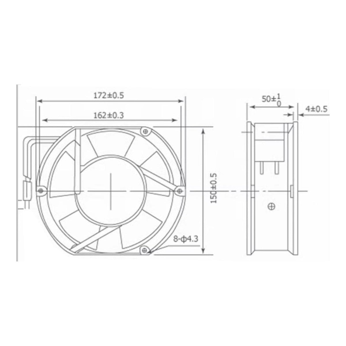 24V Cooling Fans 172mm x 150mm x 51mm L795636