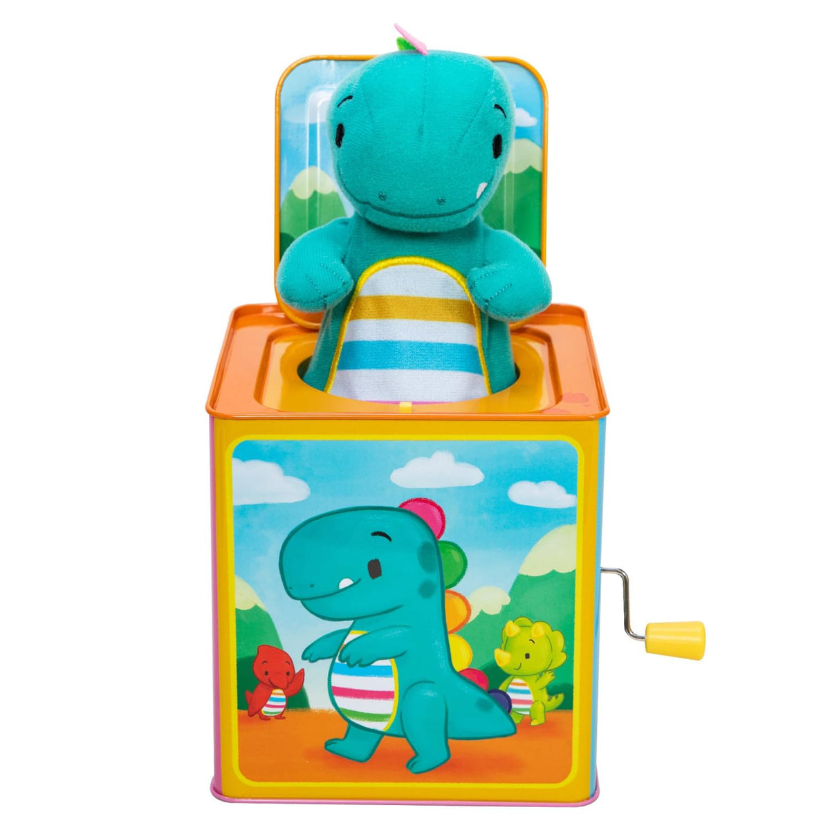 Baby Dino Jack in The Box Tin Musical Popping Toy G37131