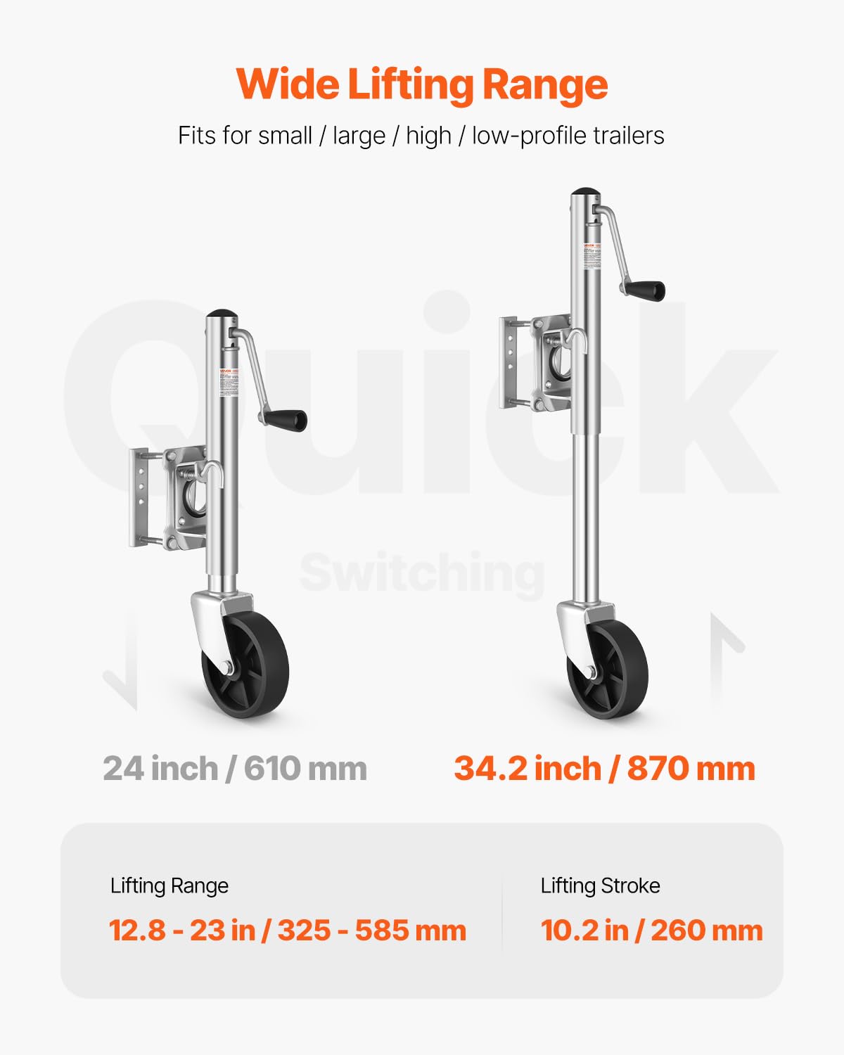 1000 lbs Trailer Jack with Wheel B245669