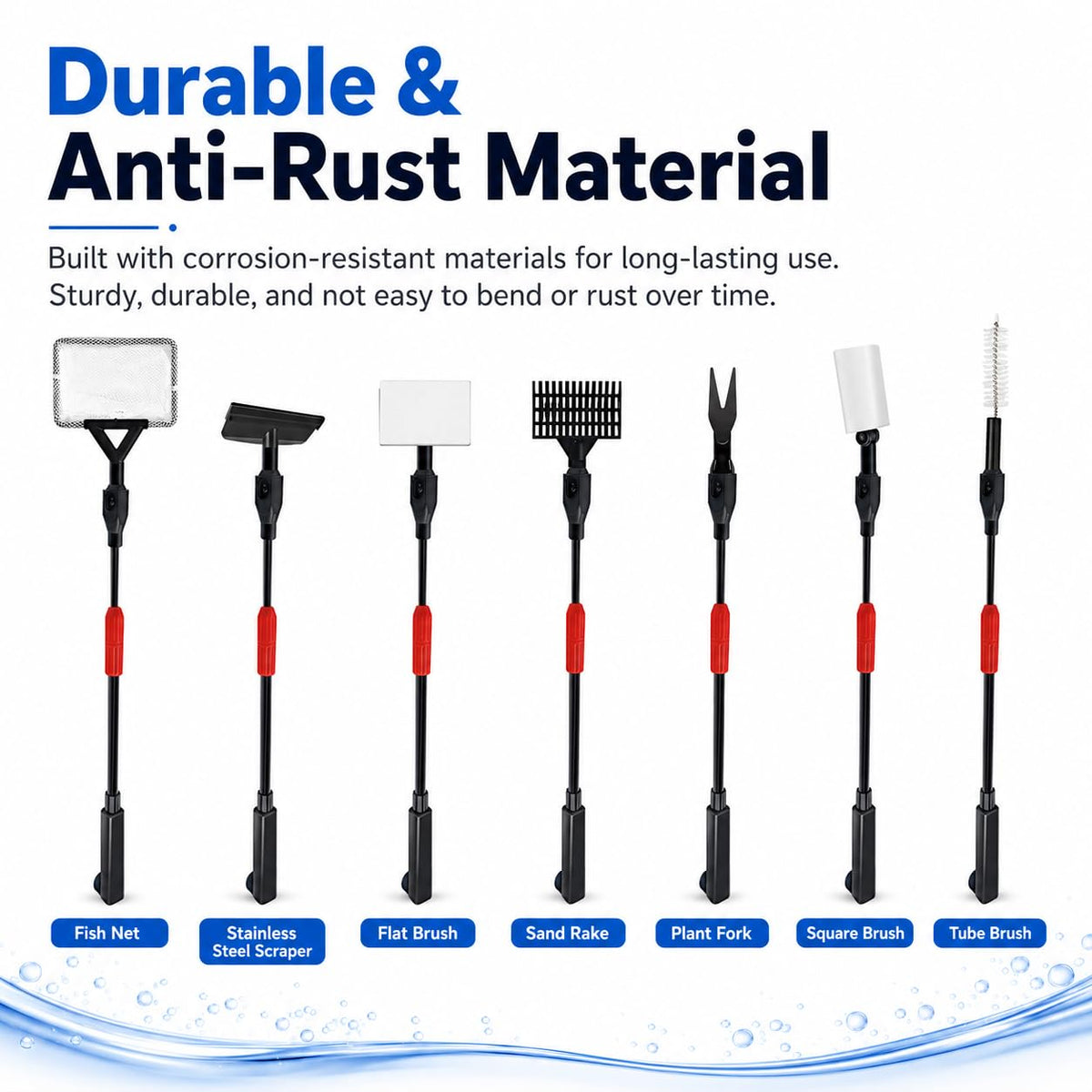 7 in 1 Aquarium Cleaning Kit with Adjustable Long Handle R3895