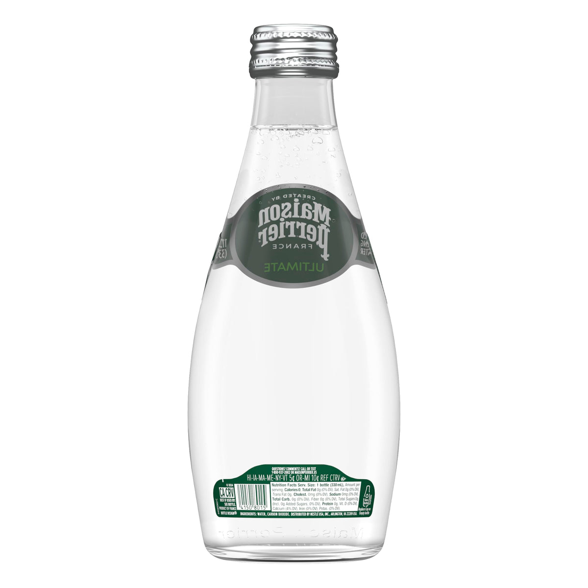Unflavored Sparkling Water 4 Pack Glass Bottle 11.15 fl oz L338736