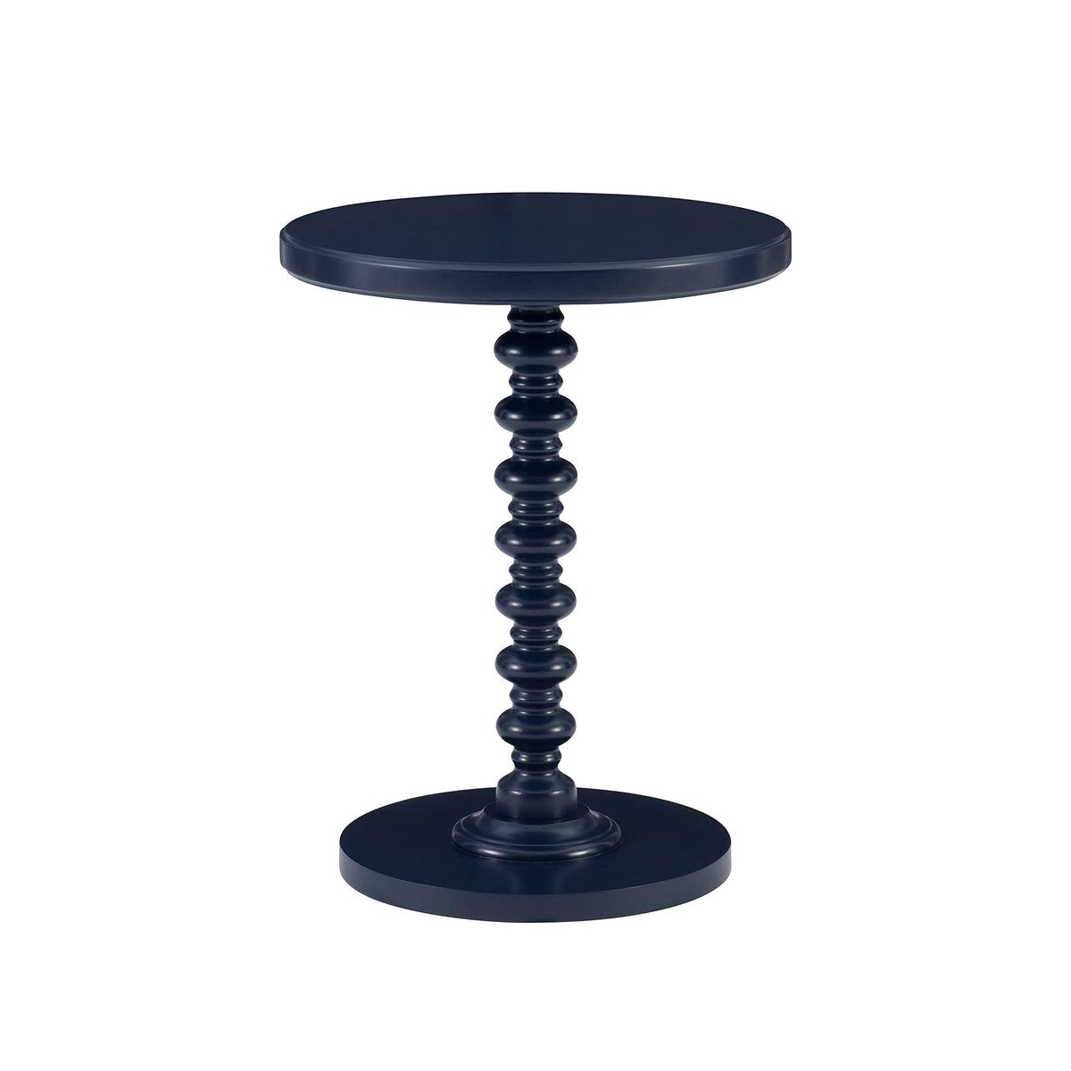 Round Navy Blue Pedestal Accent Table I615
