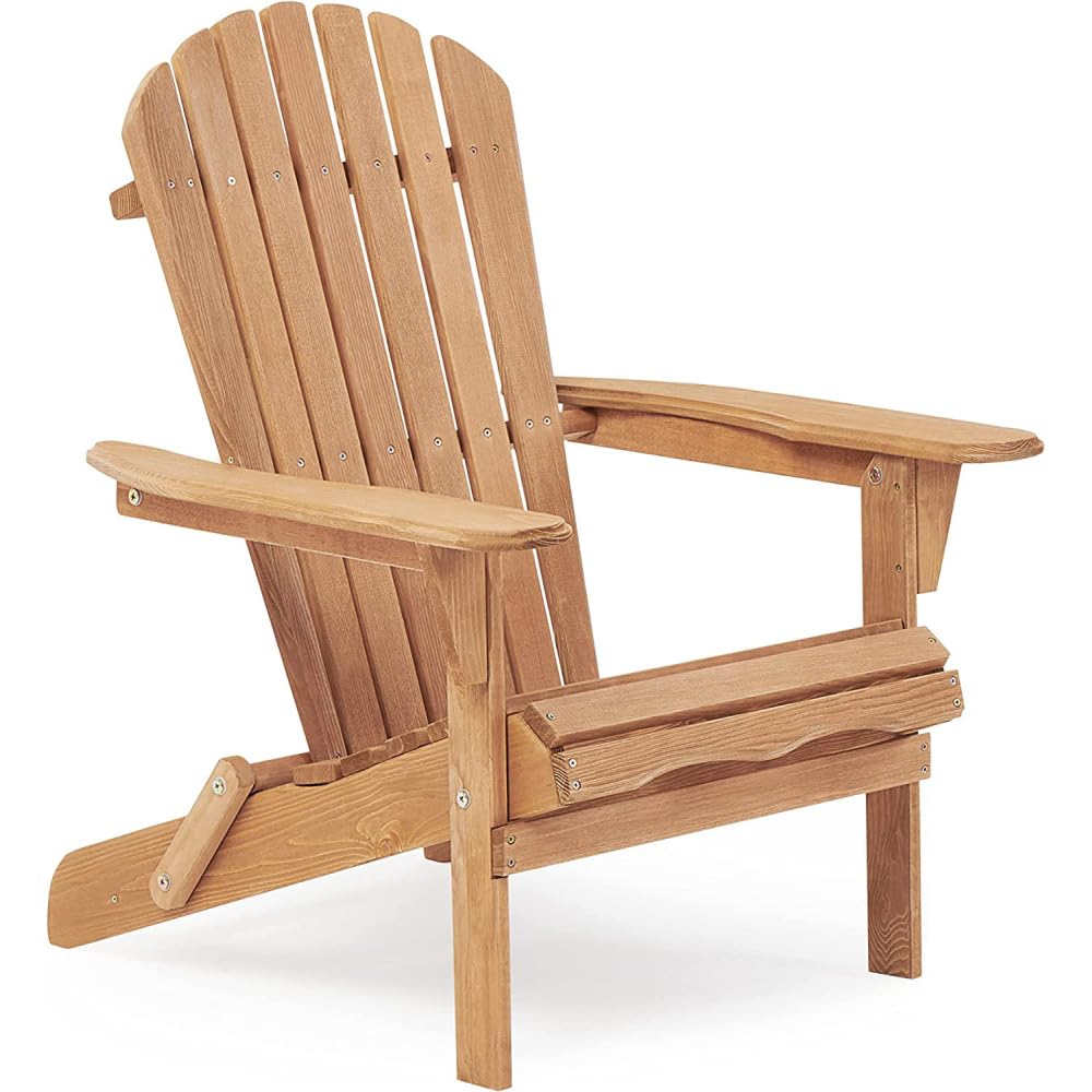 Solid Cedar Wood Folding Adirondack Chair Set of 2 L572