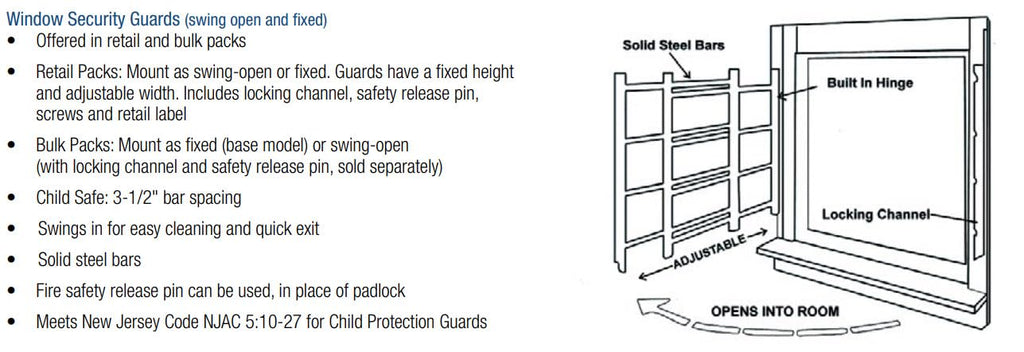 White 3-Bars Adjustable Width Window Safety Guard N94122
