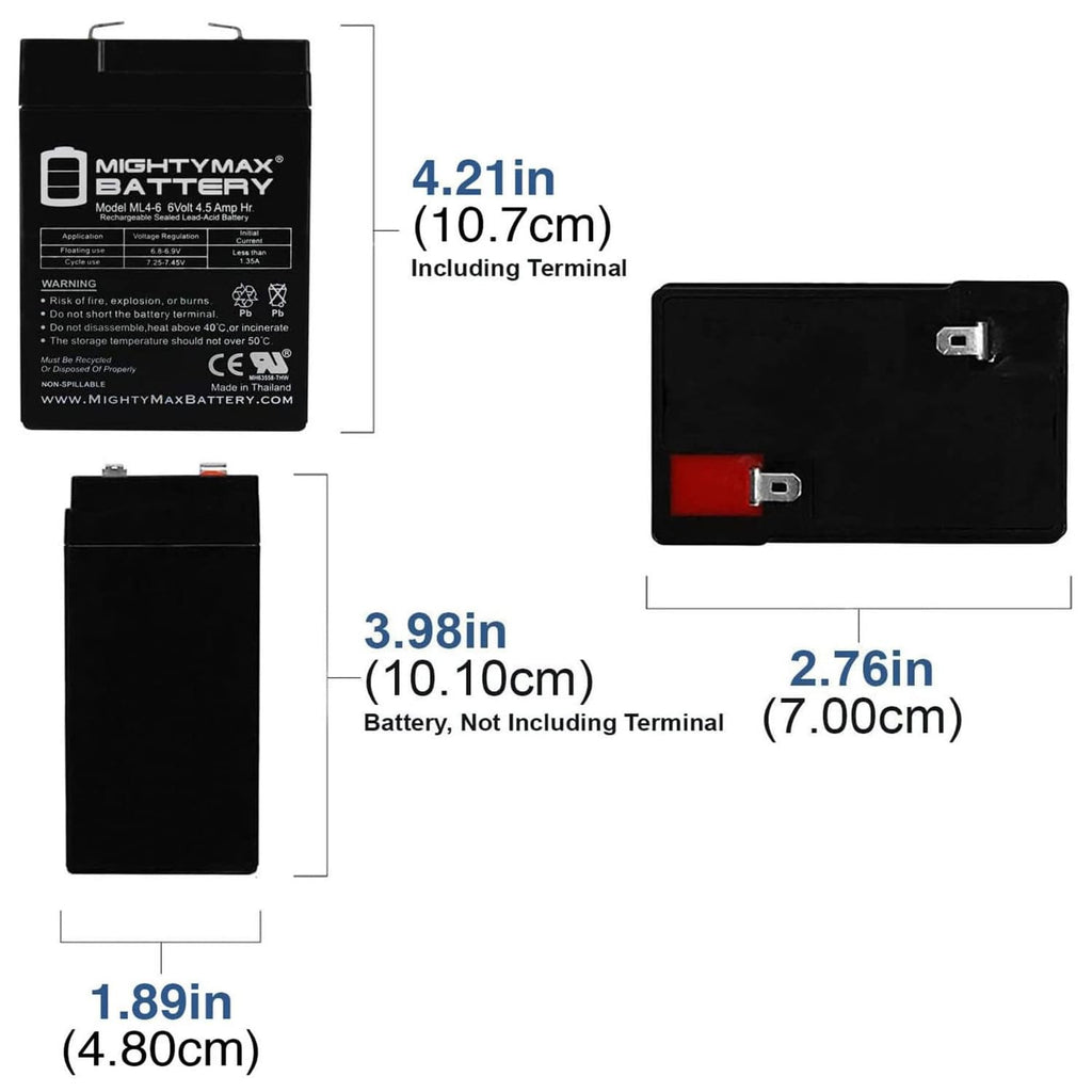 6V 4.5AH Replacement Battery 2 Pack F464337