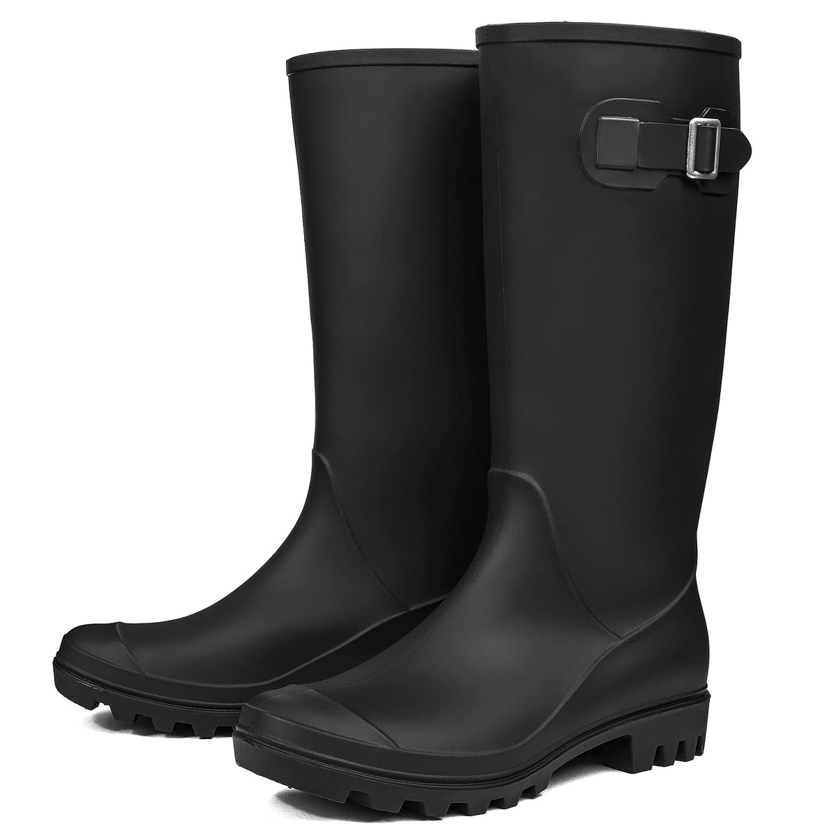 Women's Tall Waterproof Rubber Wide Calf Rain Boots V974320