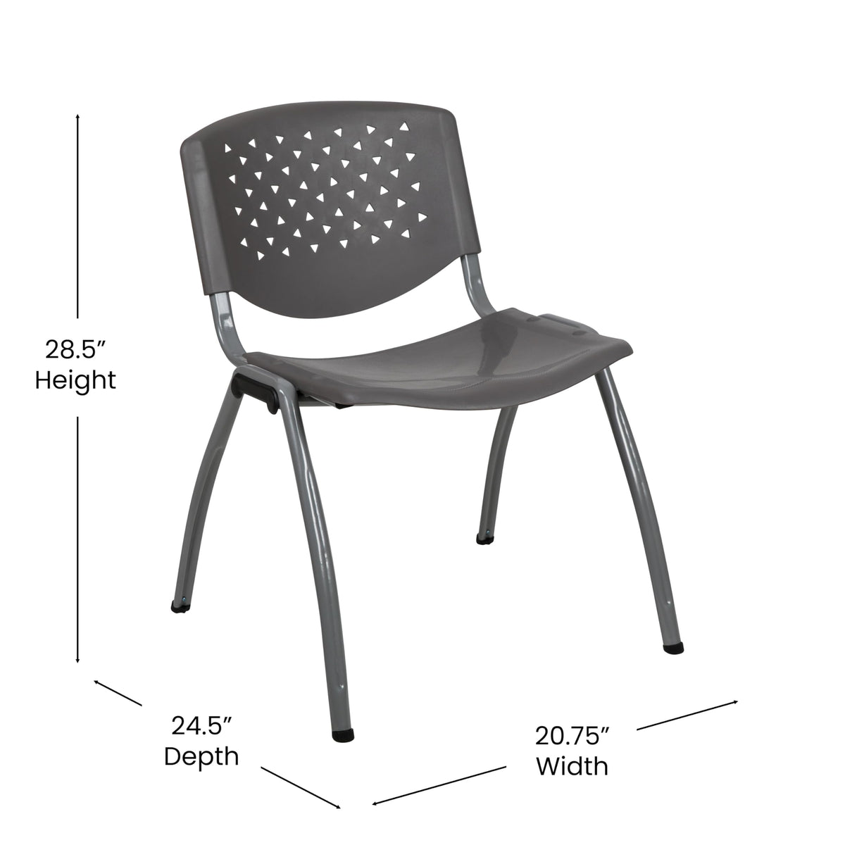 Gray Plastic Stack Chair J737