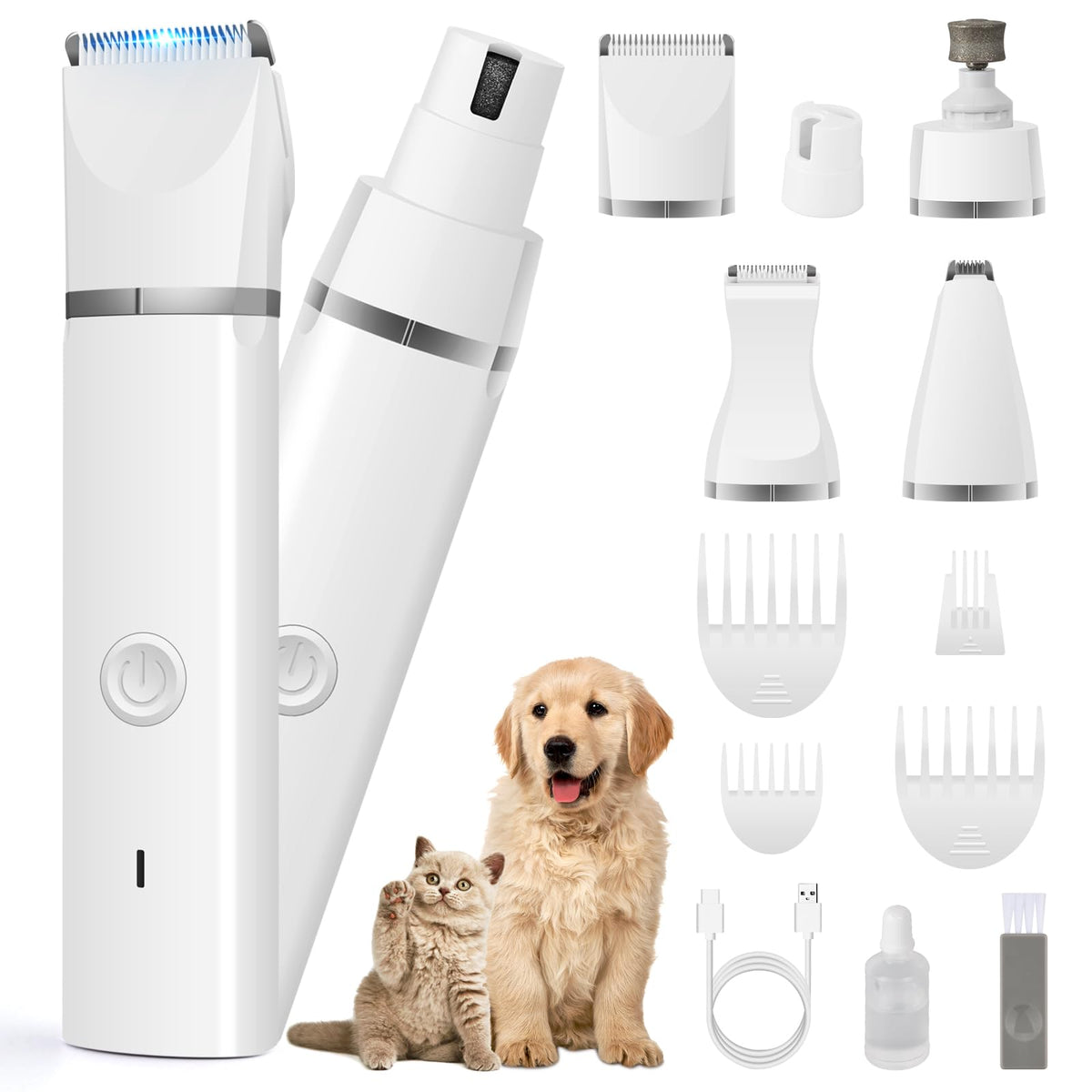 4 in 1 Dog Clippers Grooming Kit with Paw Hair Trimmer I991