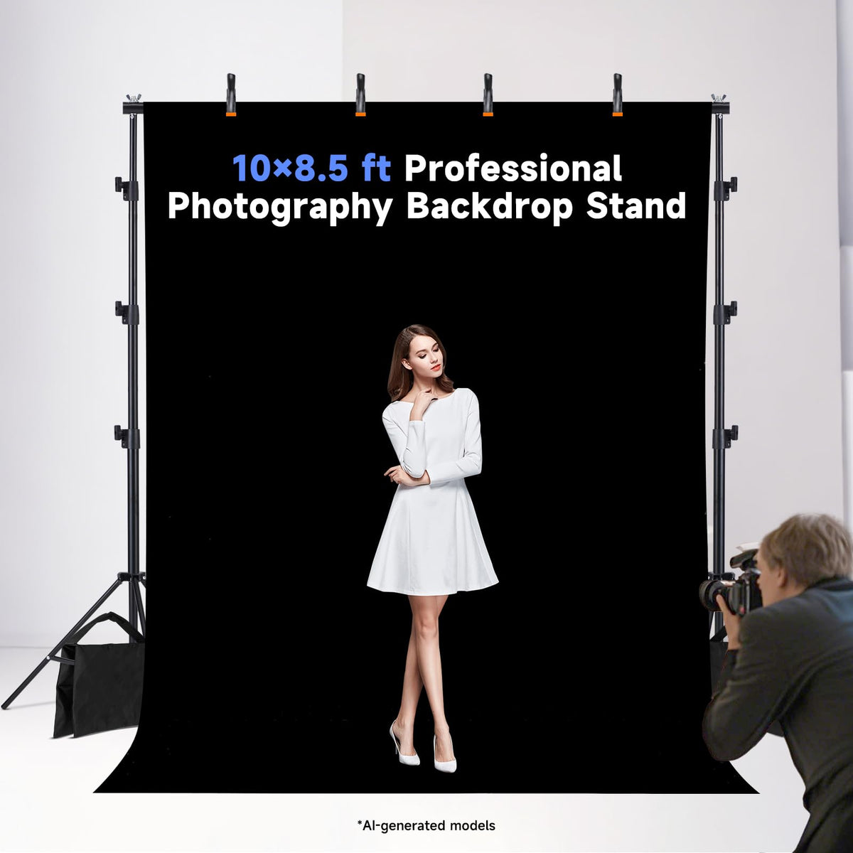 8x10ft Adjustable Backdrop Stand Kit with Carrying Case K7543