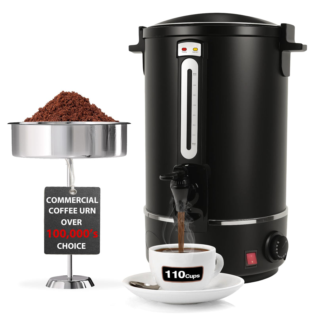 110-Cup Stainless Steel Commercial Coffee Urn V738512