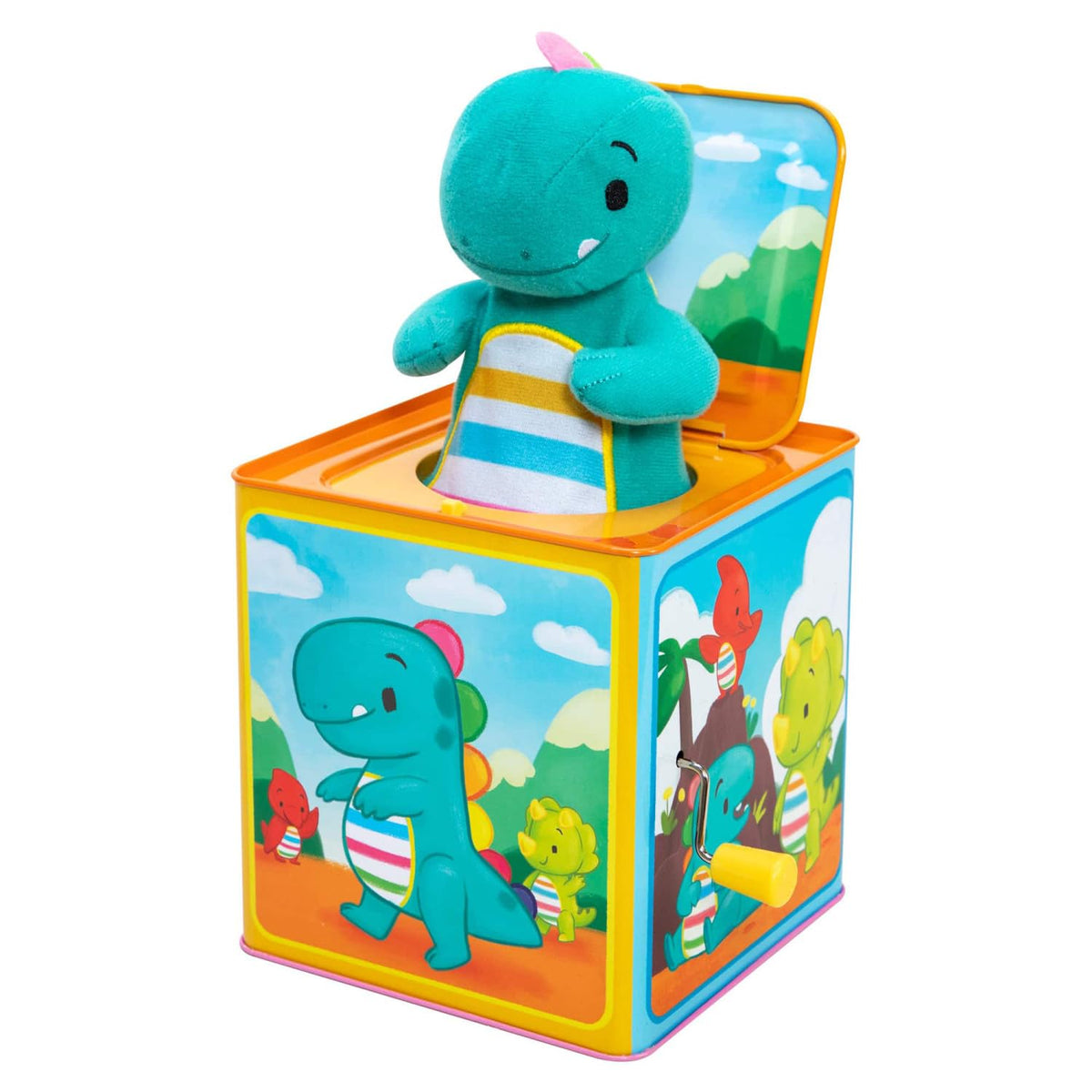 Baby Dino Jack in The Box Tin Musical Popping Toy G37131
