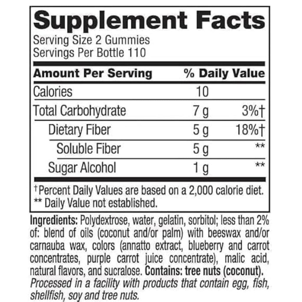 Sugar Free Peach Raspberry BlackBerry Fiber Gummies 220 Count 2 Pack V12397