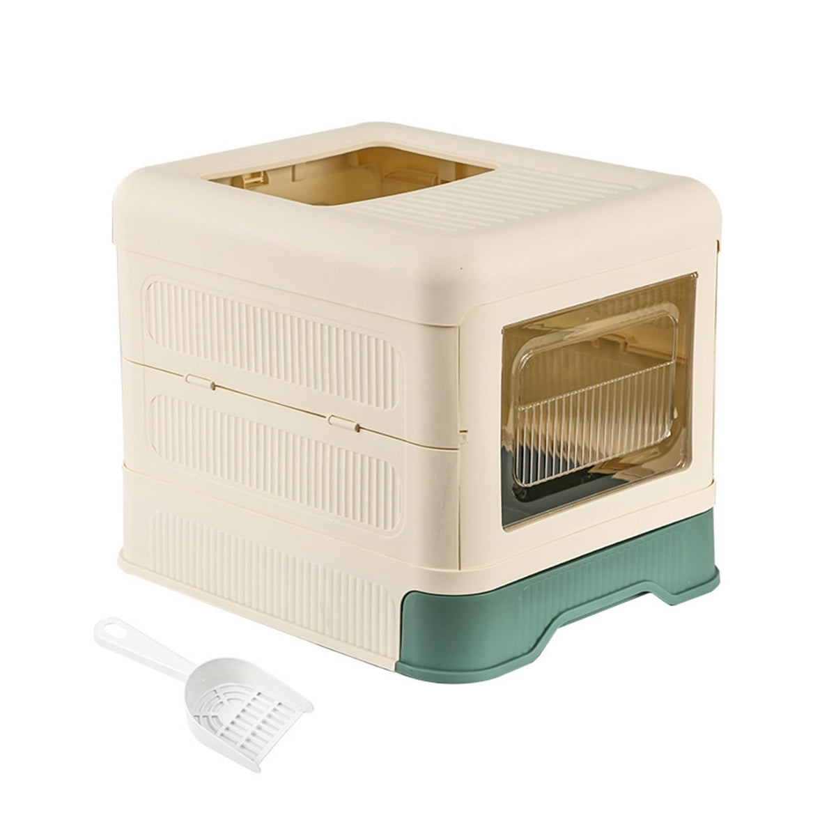 Fully Enclosed Cat Litter Box with Lid and Drawer G87278