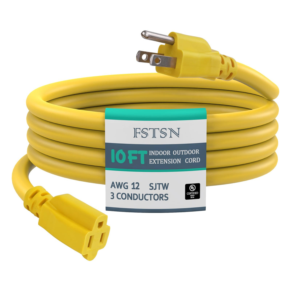 10 ft 12 Gauge 3 Prong Waterproof Heavy Duty Outdoor Extension Cord X19212