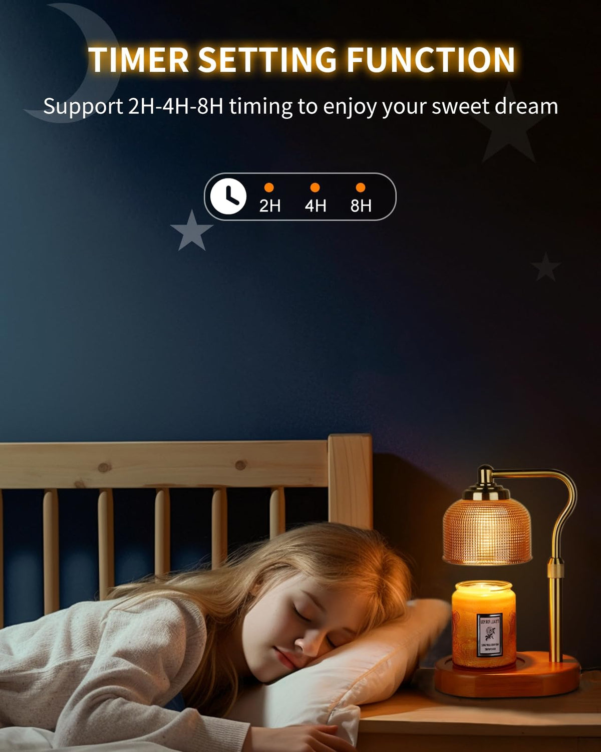 Electric Candle Warmer Lamp with Timer Dimmable Height Adjustable Z861