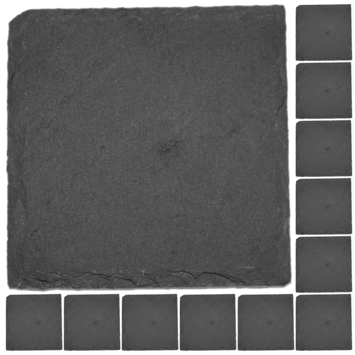 12pcs Natural Stone Coasters with Non Slip Bottom E193
