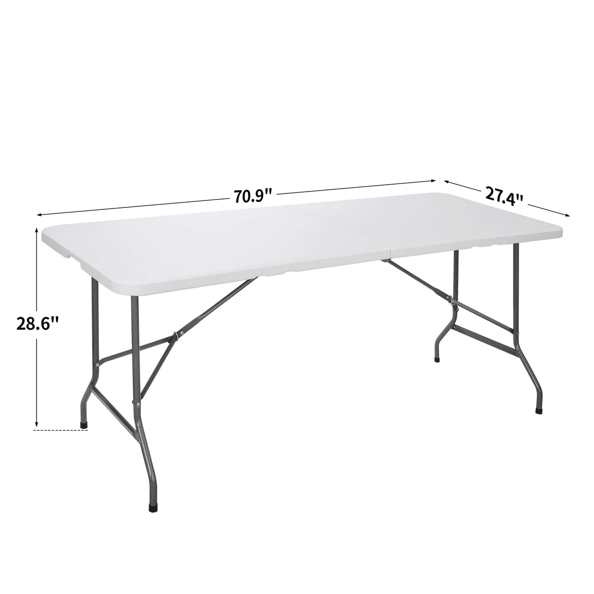 White 6Ft Heavy Duty Folding Picnic Table V5224