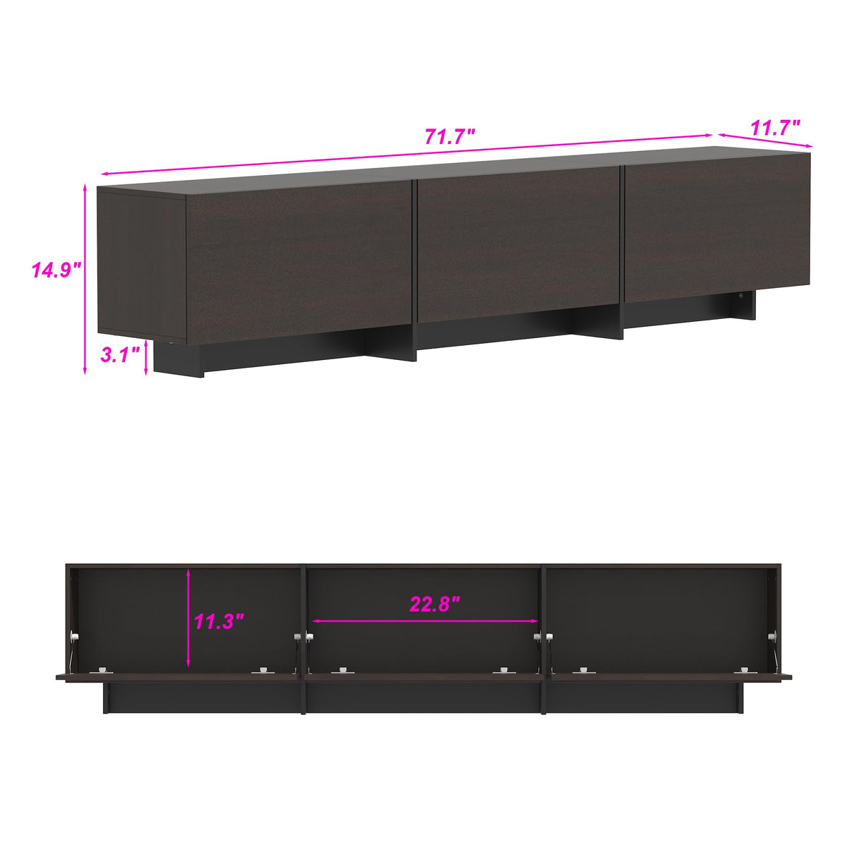 Brown TV Stand with 3 Drawers N5146