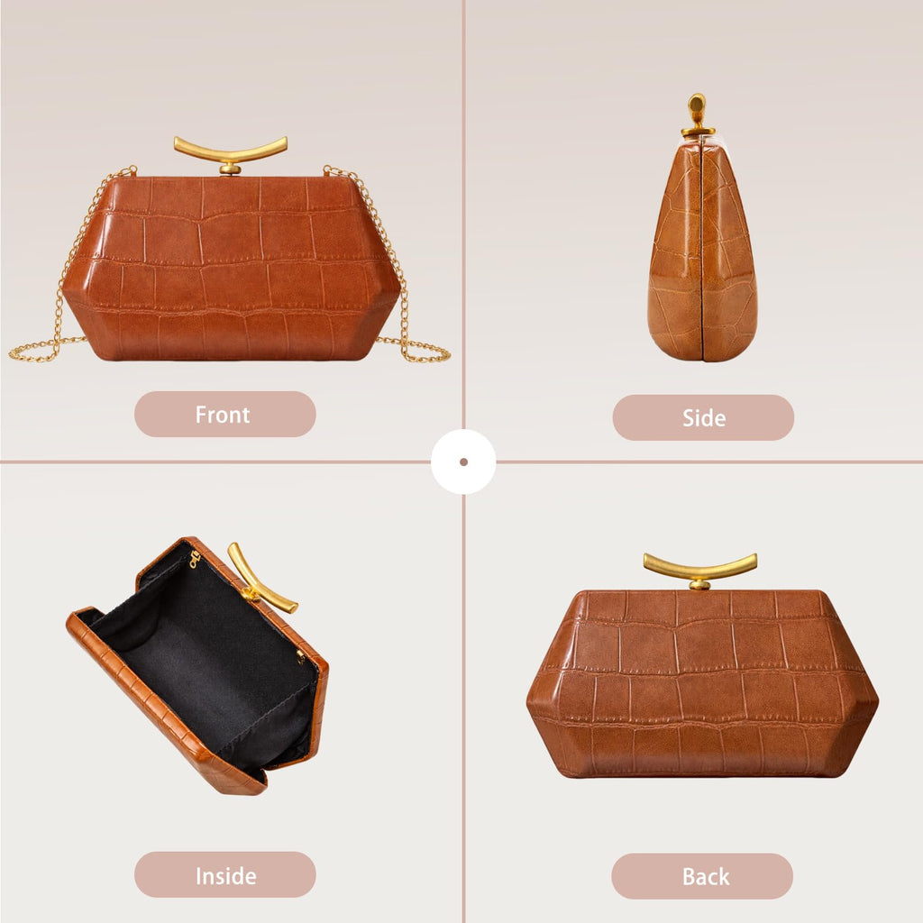 Crocodile Embossed PU Leather Clutch Bag Q75182