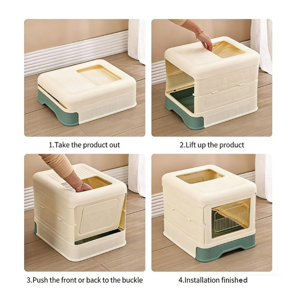 Fully Enclosed Cat Litter Box with Lid and Drawer G87278