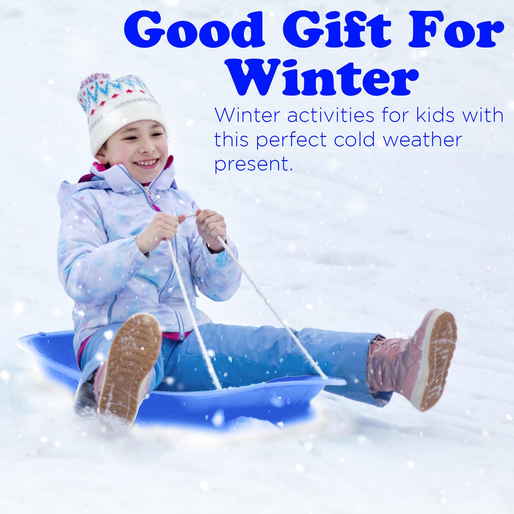 Kids Plastic Snow Sled with Pull Rope and Handles M484