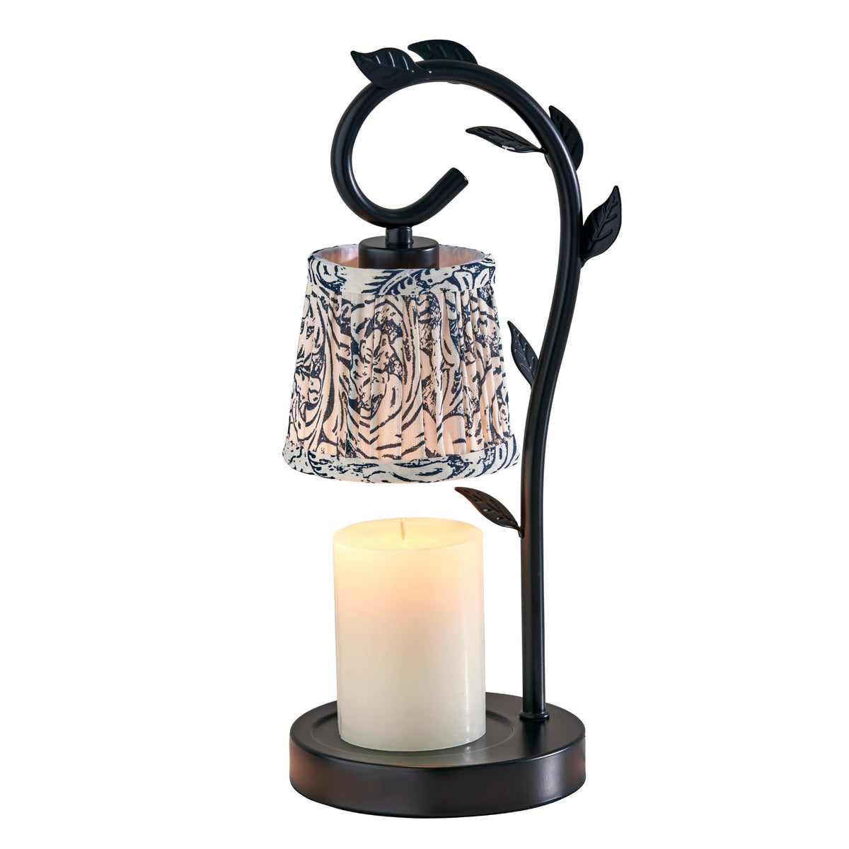 Black & White Printed Shade Dimmable Candle Warmer Lamp W474097