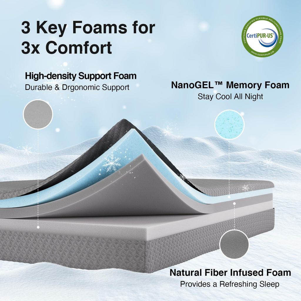 Full Size 10 Inch Gel Memory Foam Mattress P3390