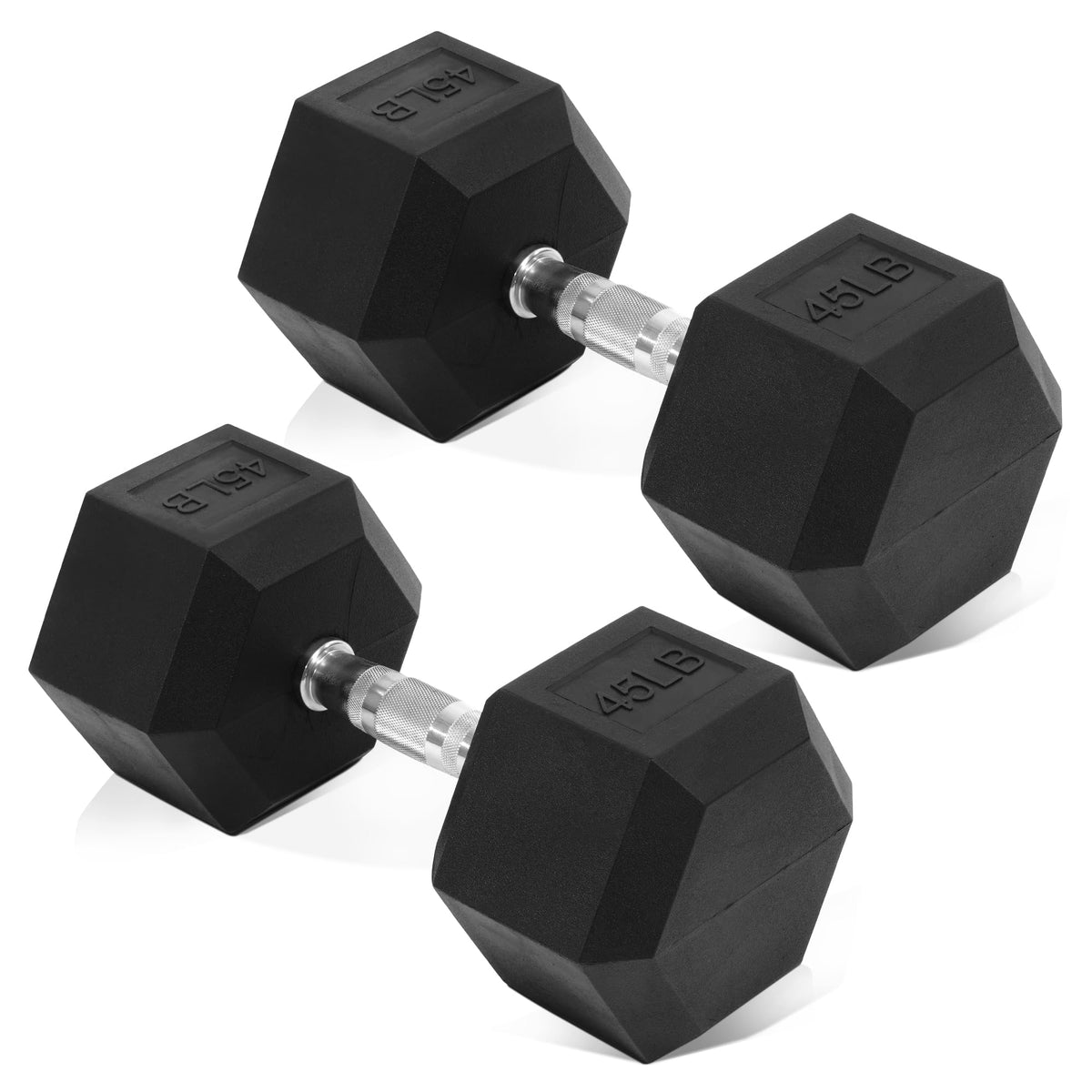 Rubber Encased Hex Dumbbell Set of 2 D278357