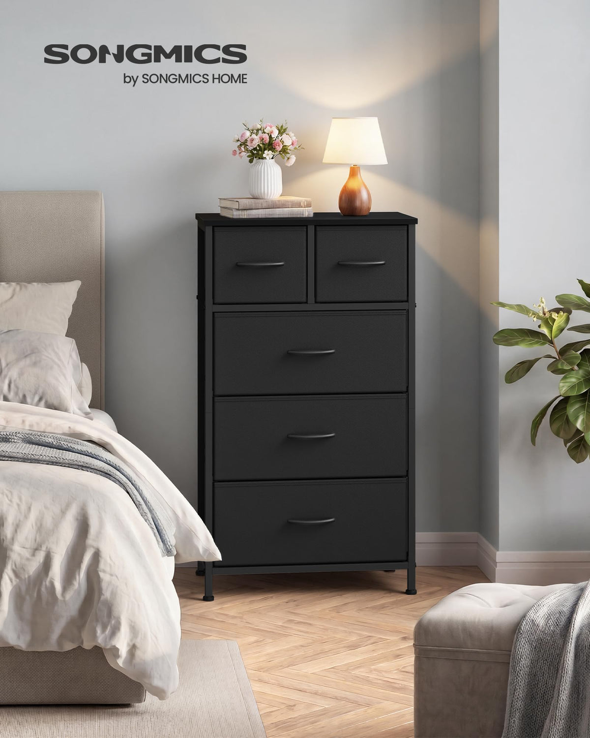 Tall Dresser with 5 Fabric Drawers L8774