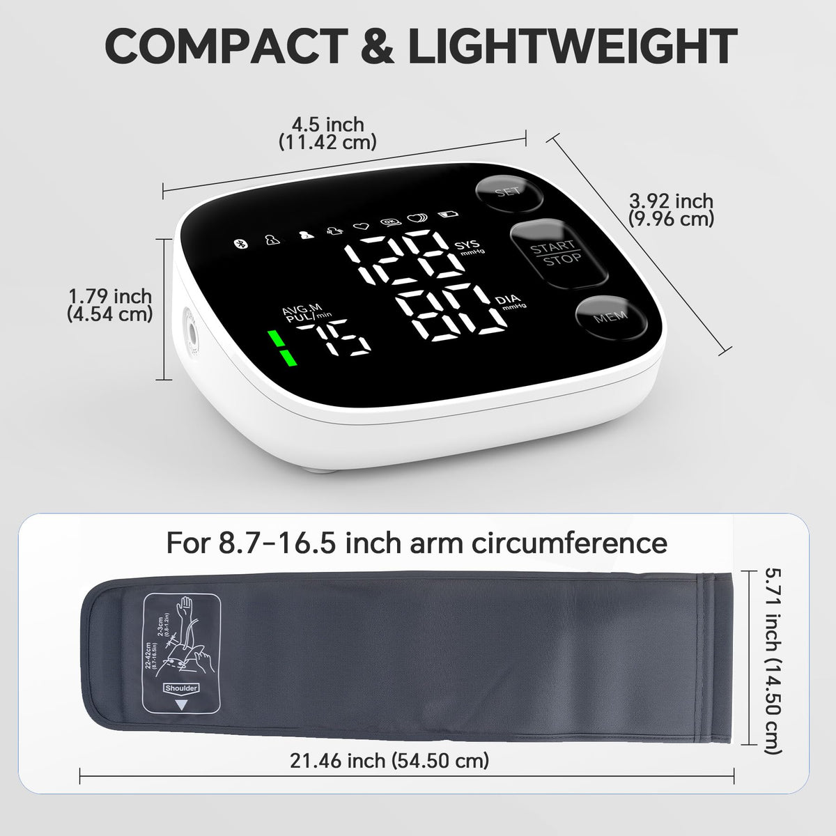 Blood Pressure Monitor Bluetooth Upper Arm T4275