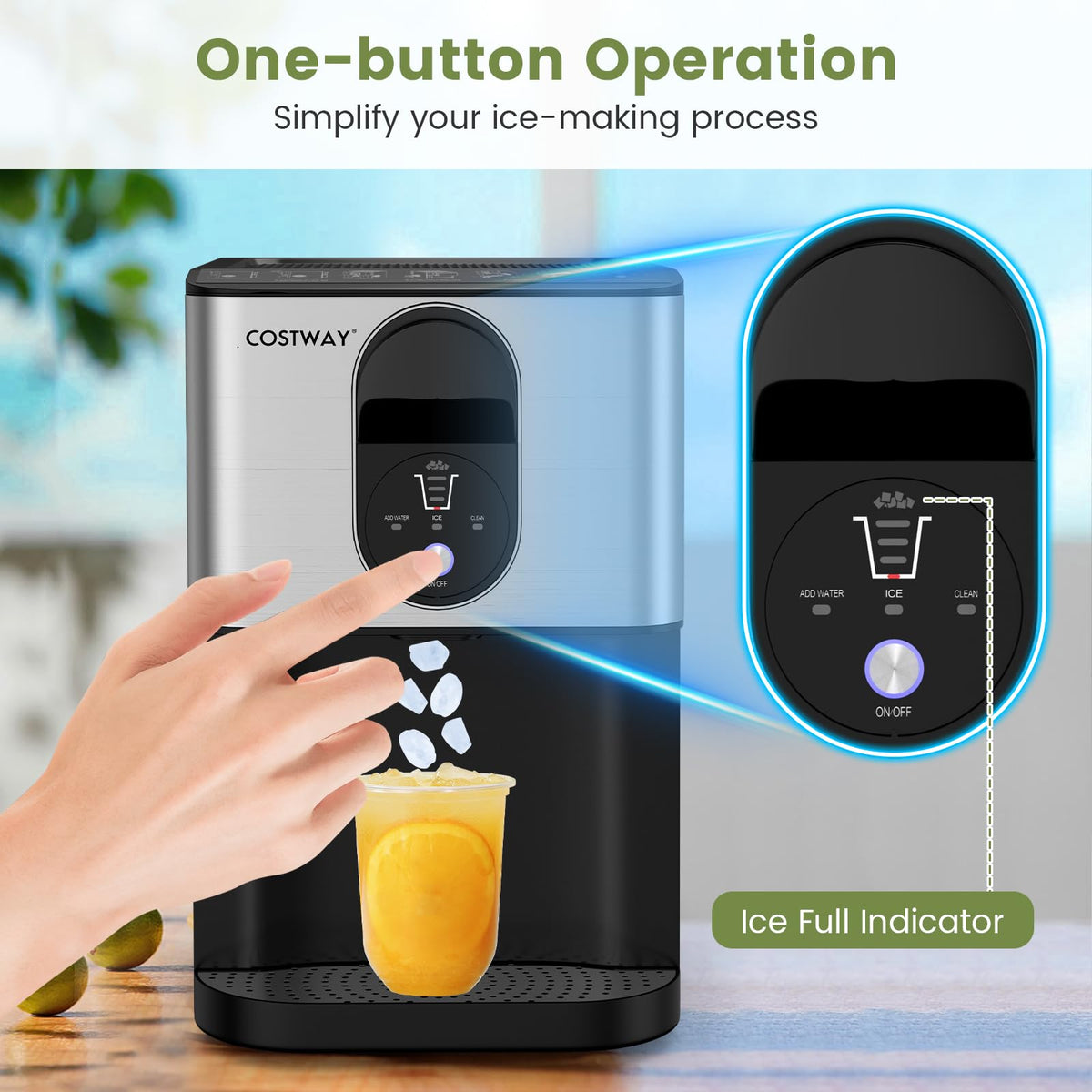 Self Dispensing Nugget Ice Maker Countertop 56Lbs/24H L256