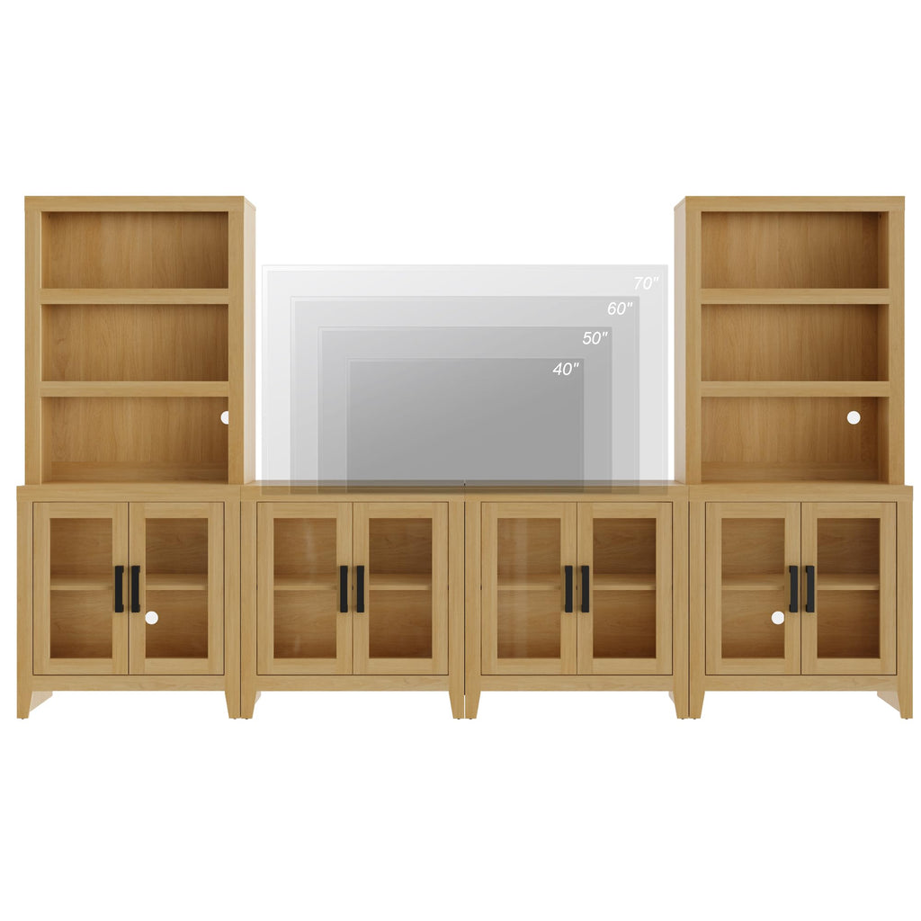 Oak Modular TV Stand with Bookshelves K69491