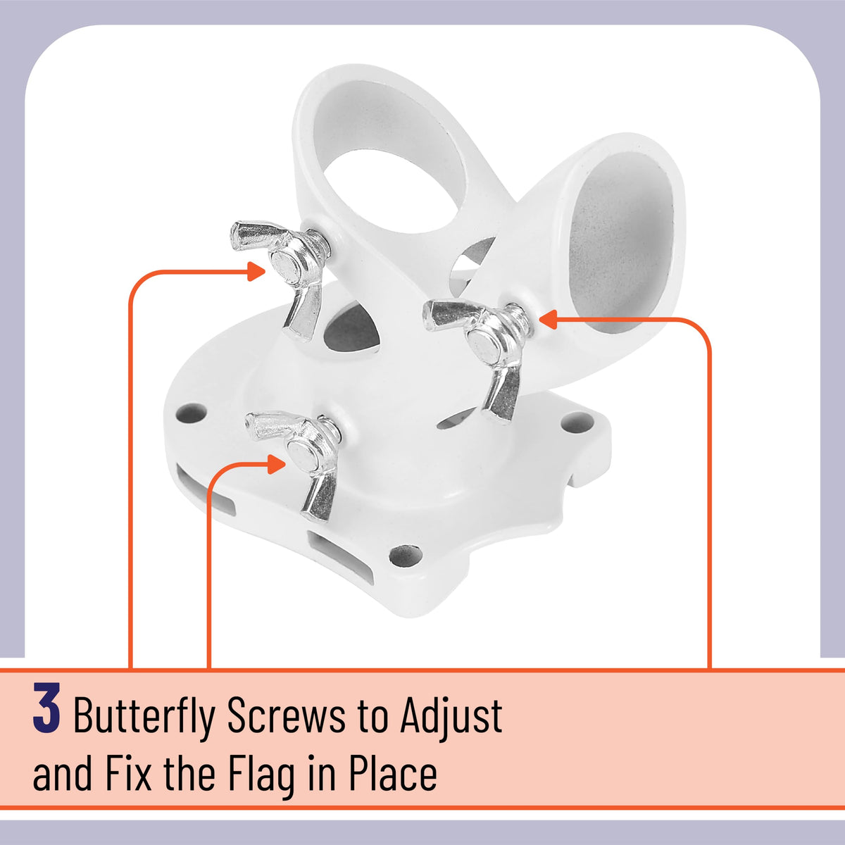 White Adjustable Flag Pole Holder 2 Pack Y3579