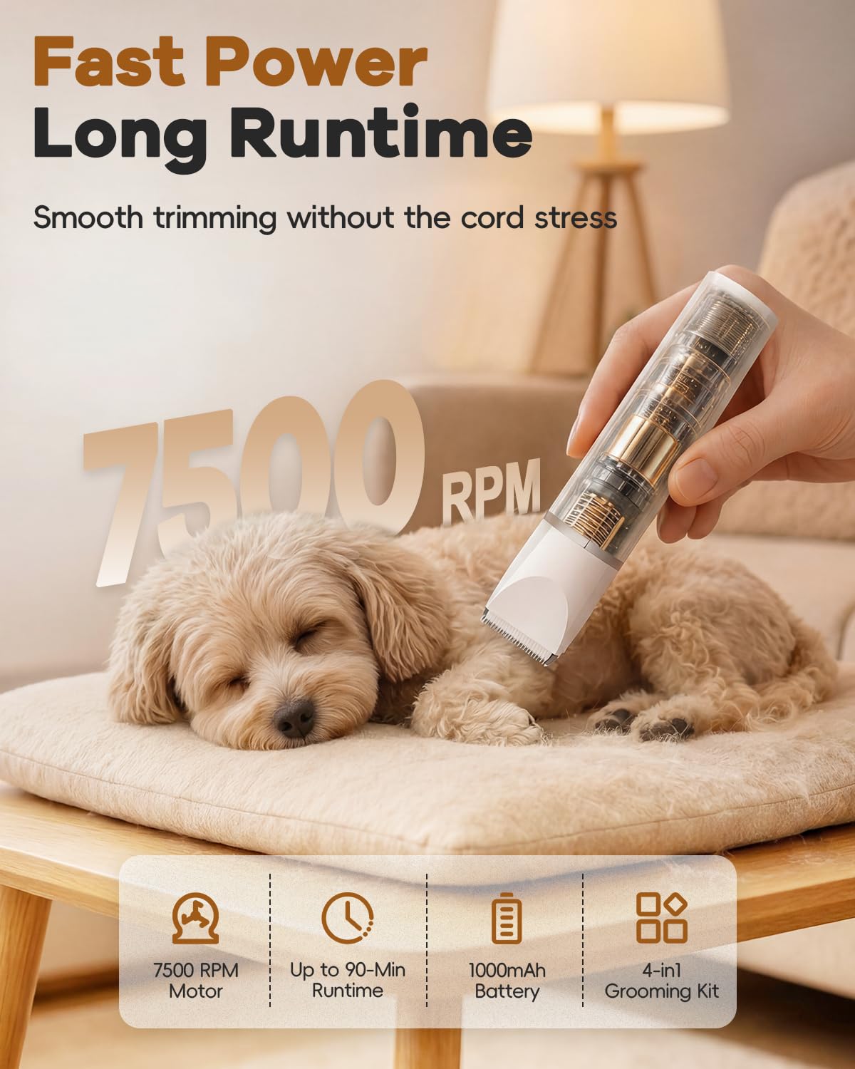 4 in 1 Dog Clippers Grooming Kit with Paw Hair Trimmer I991