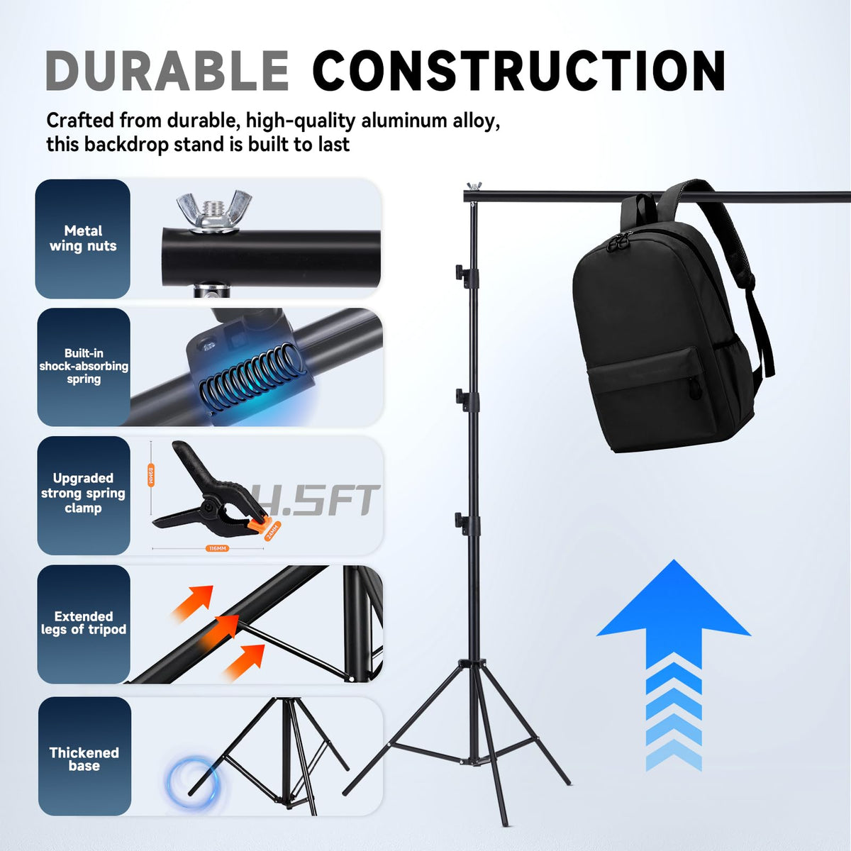 8x10ft Adjustable Backdrop Stand Kit with Carrying Case K7543