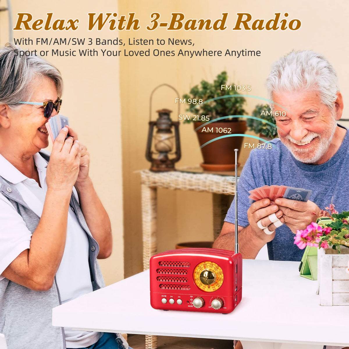 Retro Vintage AM FM Radio with Bluetooth Speaker E484765