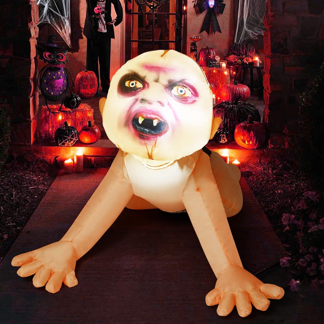 4 FT Inflatable Zombie with Built-in LEDs F3076