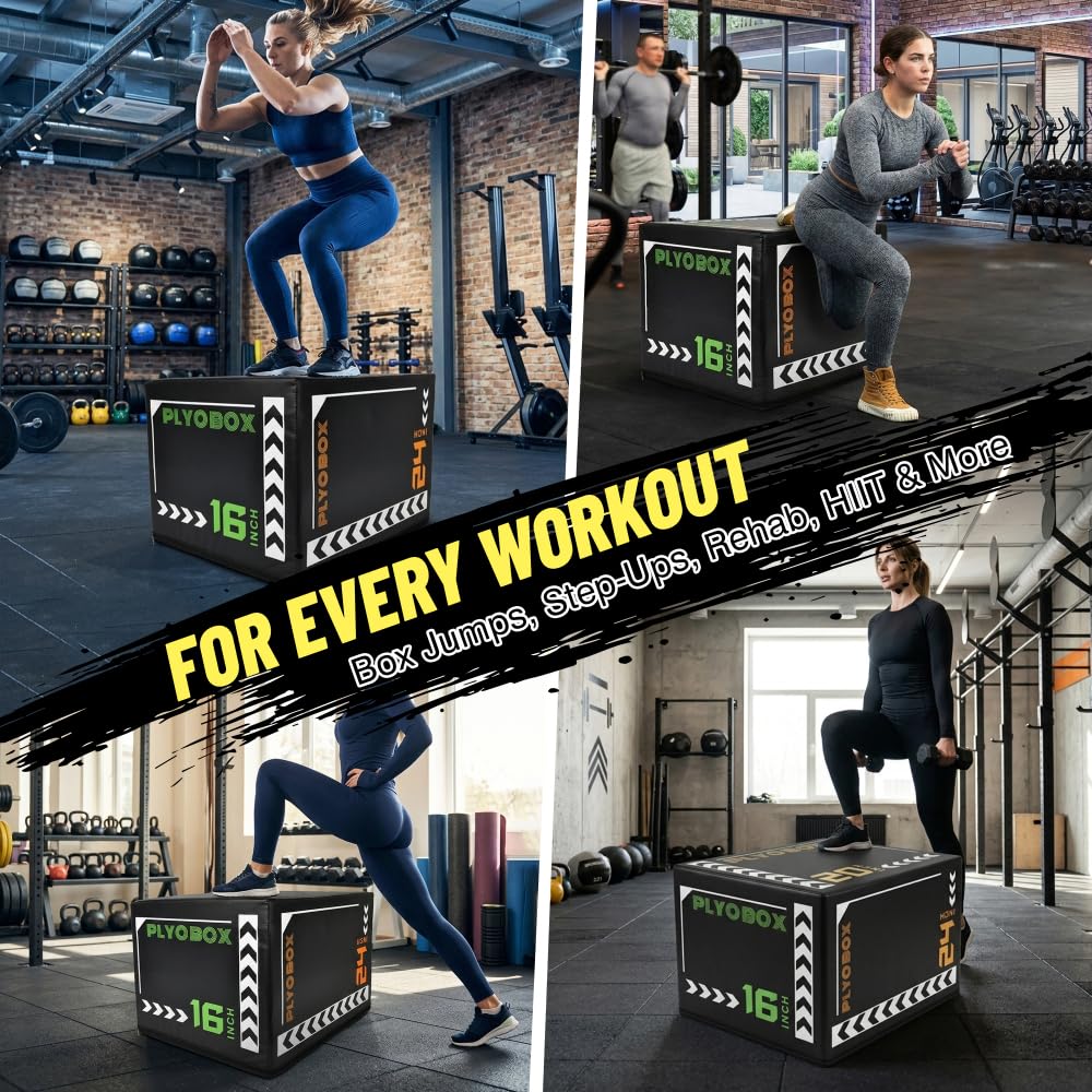 3-in-1 Non-Slip Foam Plyometric Jump Box J556240