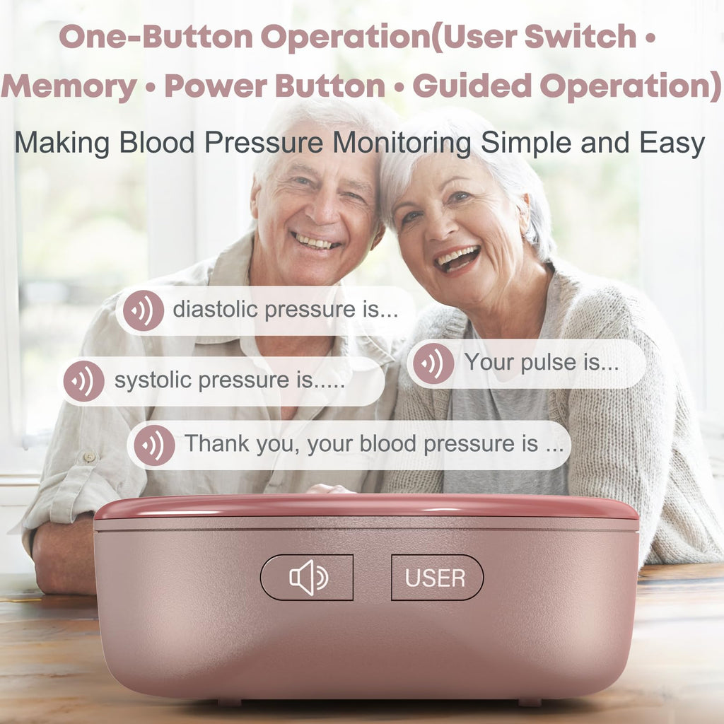 Pink Rechargeable Wrist Blood Pressure Monitor D454