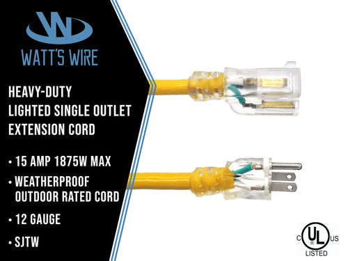 15 ft 12 Gauge Heavy Duty Extension Cord M46758