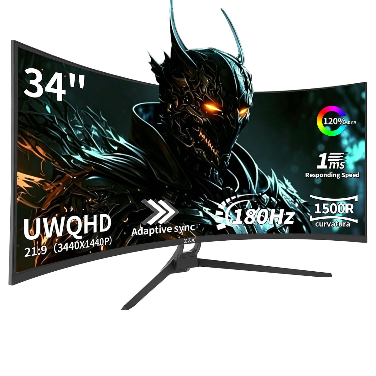34 Inch Curved Ultrawide Monitor WQHD 165Hz 1ms HDR10 FreeSync G-Sync VESA Mount Compatible U369
