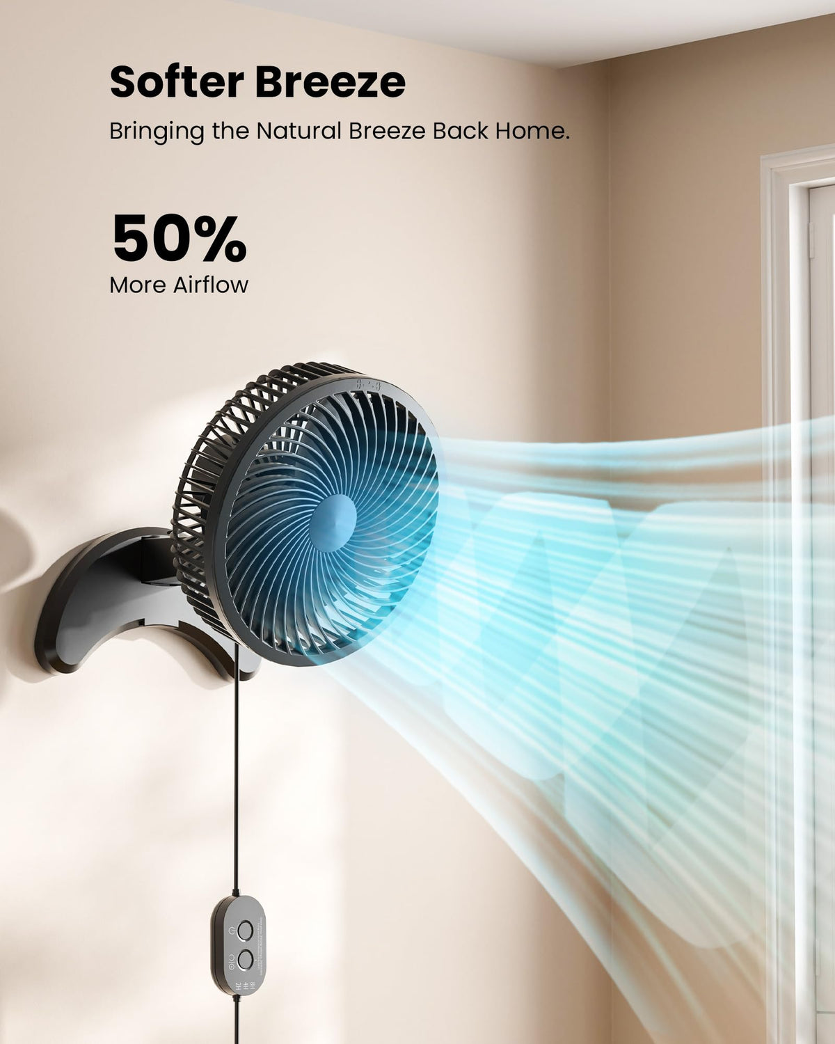 8'' Wall Mount Fan with Timer P64266