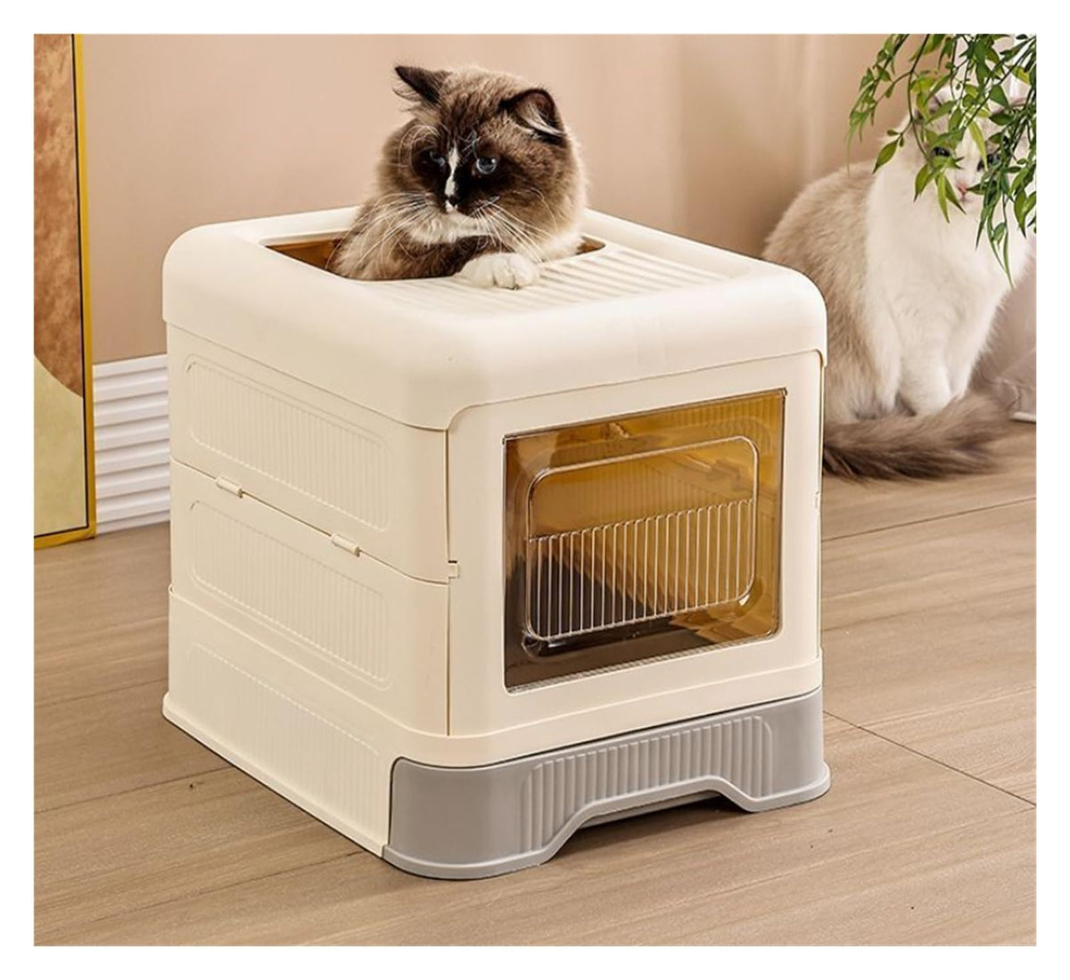 Fully Enclosed Cat Litter Box with Lid and Drawer G87278