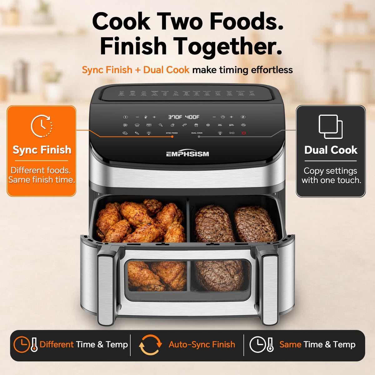 12QT Dual Zone Air Fryer with Viewing Window P275120